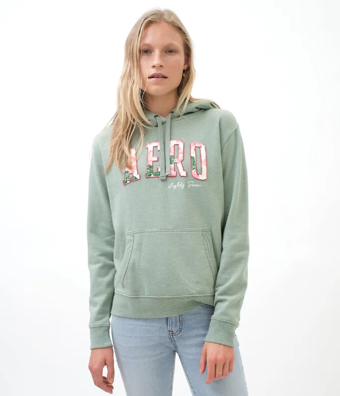 Aeropostale Floral Aero Logo Pullover Hoodie